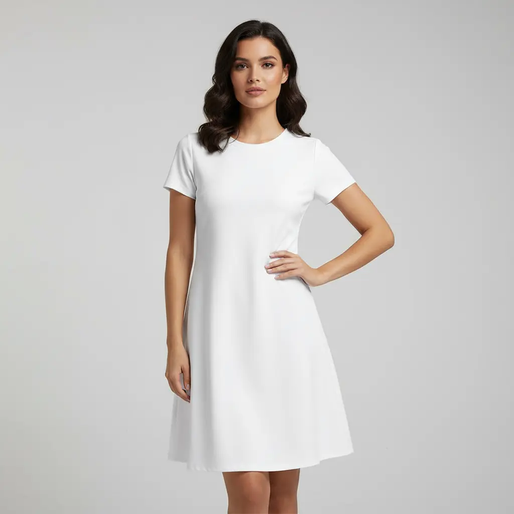 [68f760cda85f7050e10b1f6b] Casual T-Shirt Dress - Personalized All-Over Printed Design (XS)