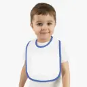 Baby Contrast Trim Jersey Bib - Personalized All-Over Printed Design